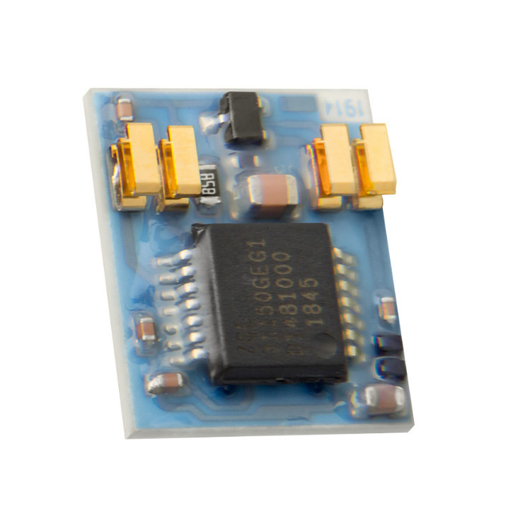 Close-up of amplified digital ceramic sensing element with on-board electronics.